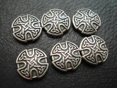 Set of 6 WESTERN HORSE SADDLE TACK 1'' ANTIQUE CELTIC CROSS CONCHOS screw back
