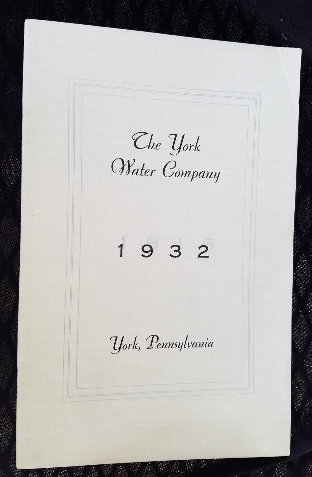 1932 Promotion Book York Water Company York PA 18161932 History