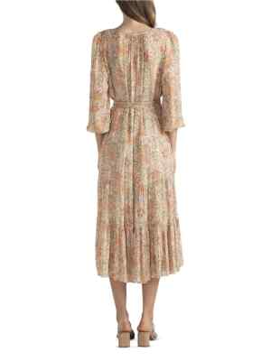 Shoshanna Darya Beautiful Floral Feminine Tiered Metallic Midi Dress Size 0 NWT | eBay Shoshanna Darya Beautiful Floral Feminine Tiered Metallic Midi Dress Size 0 NWT | eBay