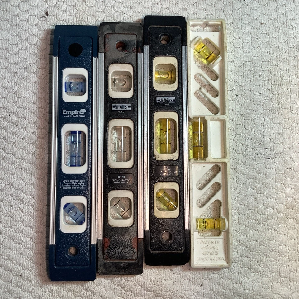 Lot Of 4 Empire 9” True Blue Magnetic Torpedo Levels - em81.9 - 991-9 - 33-9-USA - Image 2 of 4