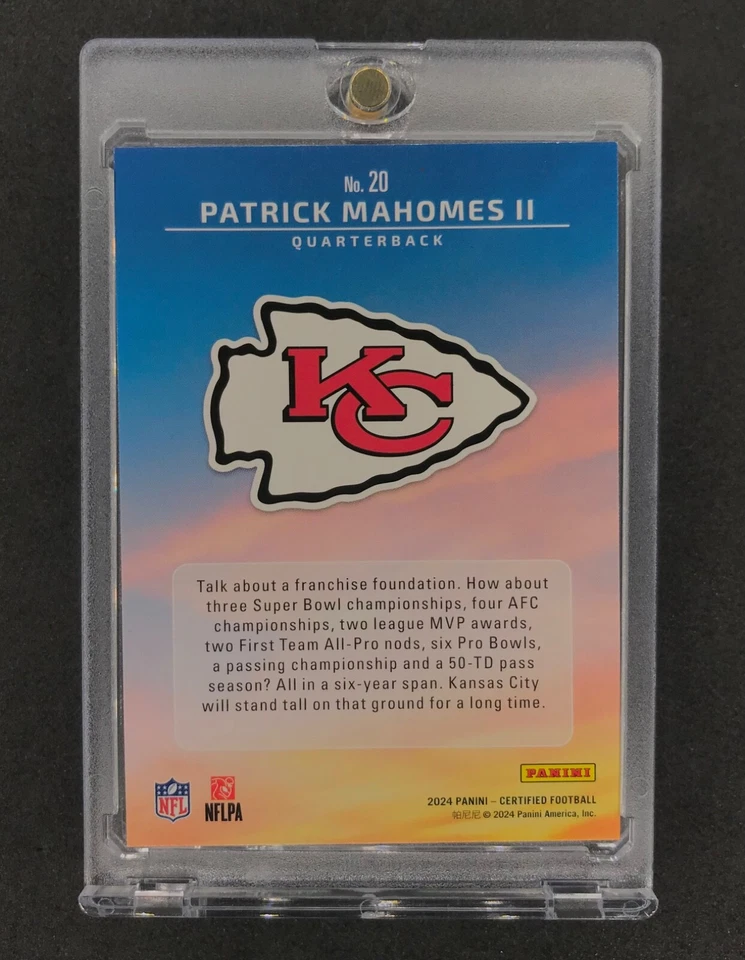 PATRICK MAHOMES RARE SP Insert Silver Rainbow Logo Insert Base Non Auto CHIEFS - Image 4 of 4