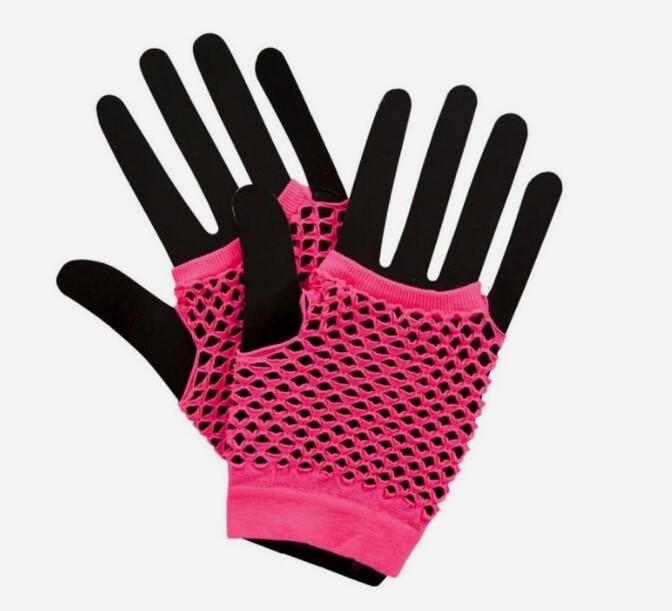 Wicked Costumes 80's Festival Neon Fingerless Net Gloves - Short