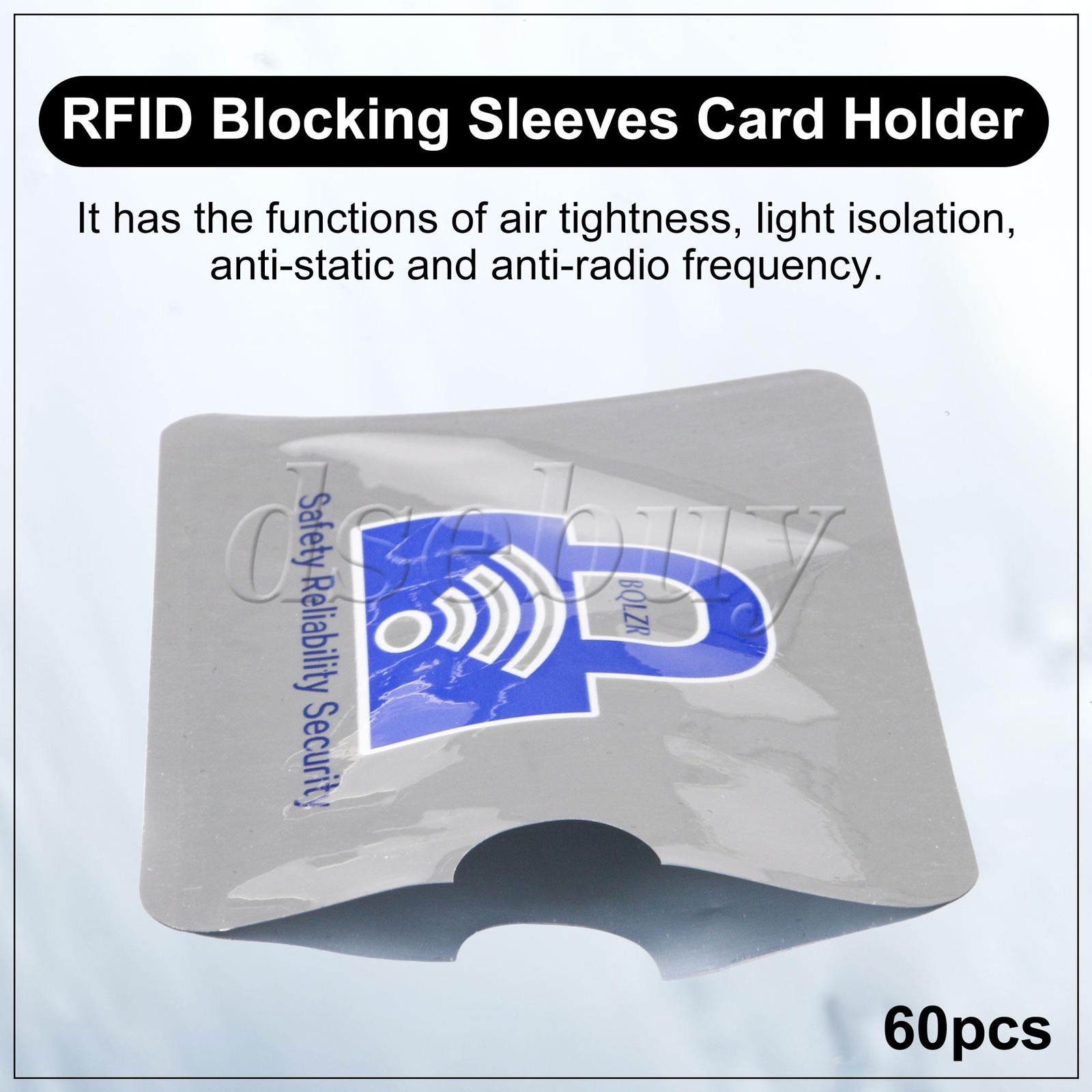 60 Pieces RFID Blocking Sleeves Card Holders Secure 3.58x2.48Inch for Wallet
