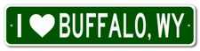 I Love Buffalo, Wyoming Metal Wall Decor City Limit Sign - Aluminum