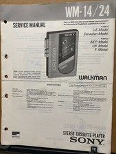 Sony Service Manual for the WM-14 WM-24 Cassette Tape Player Walkman  Original
