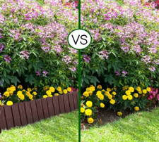 Natural Brown Wood Look Edging - 2.32m Pack for Lawn and Pathways