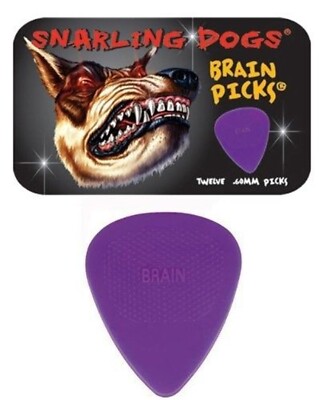 Snarling Dogs Brain Guitar Picks Purple  .60 mm 12 picks with Tin Box