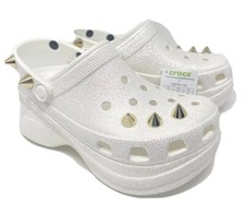 Crocs Classic Bae Glitter Stud Platform clogs White 5, 7, 8, 9, 10 NEW