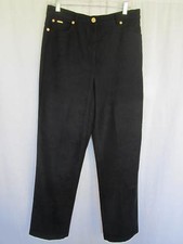 St. John Sport Black Lightweight Corduroy Pants Size 10 Polyester  Spandex