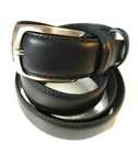 Cintura in vera pelle per uomo da donna 3,5 cm elegante nera