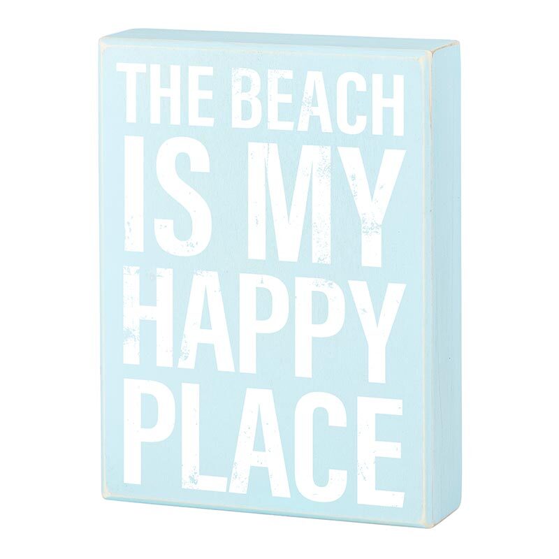 Decorative Wood Box Sign Wood Quote Boxes 6in W x 8in H Happy Place Pack of 2