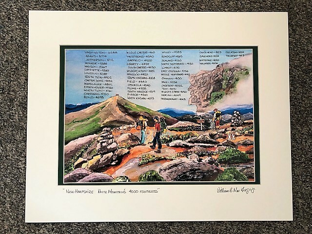 4000 Footers art print White Mountains Appalachian Mountain Club NH  hike