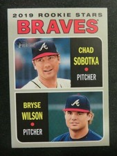 2019 Topps Heritage, Atlanta Braves, Rookies - CHAD SOBOTKA & BRYSE WILSON