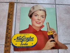 Vintage NuGrape Soda Cardboard Advertisement Store Display Sign Litho You Need