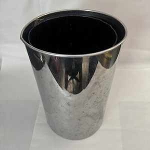 DUK IT Metal Garbage Receptacle With Liner Trash Can Black 15” Plastic USA