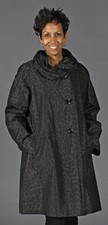 Gallery Leopard Print Brown 38″ Rain Coat With Pleated Hood