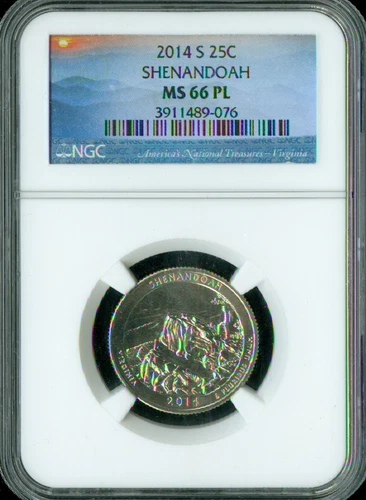 2014 S Shenandoah Mountains Quarter NGC MS66 PL  .