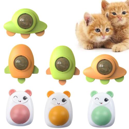 Cat Catnip Ball Toys Natural Healthy Mint Wall Stick-on Ball Treats Promote Z5 - Picture 1 of 17