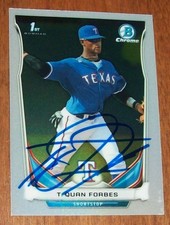 2014 Bowman Chrome Texas Ranges Ti'Quan Forbes Hand Signed Autographed Card