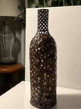 Wine Bottle Metal Cork Holder  14”  Kitchen Bar Decor