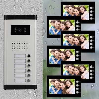 2/3/4/5/6 Einheiten Wohnung Video Gegensprechanlage&7''Monitor Video Türsprechan*