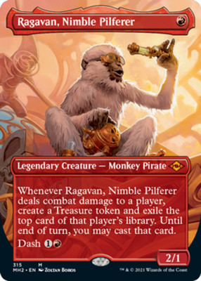 1 x Ragavan, Nimble Pilferer - Borderless - Modern Horizons 2 - NM-Mint - MTG
