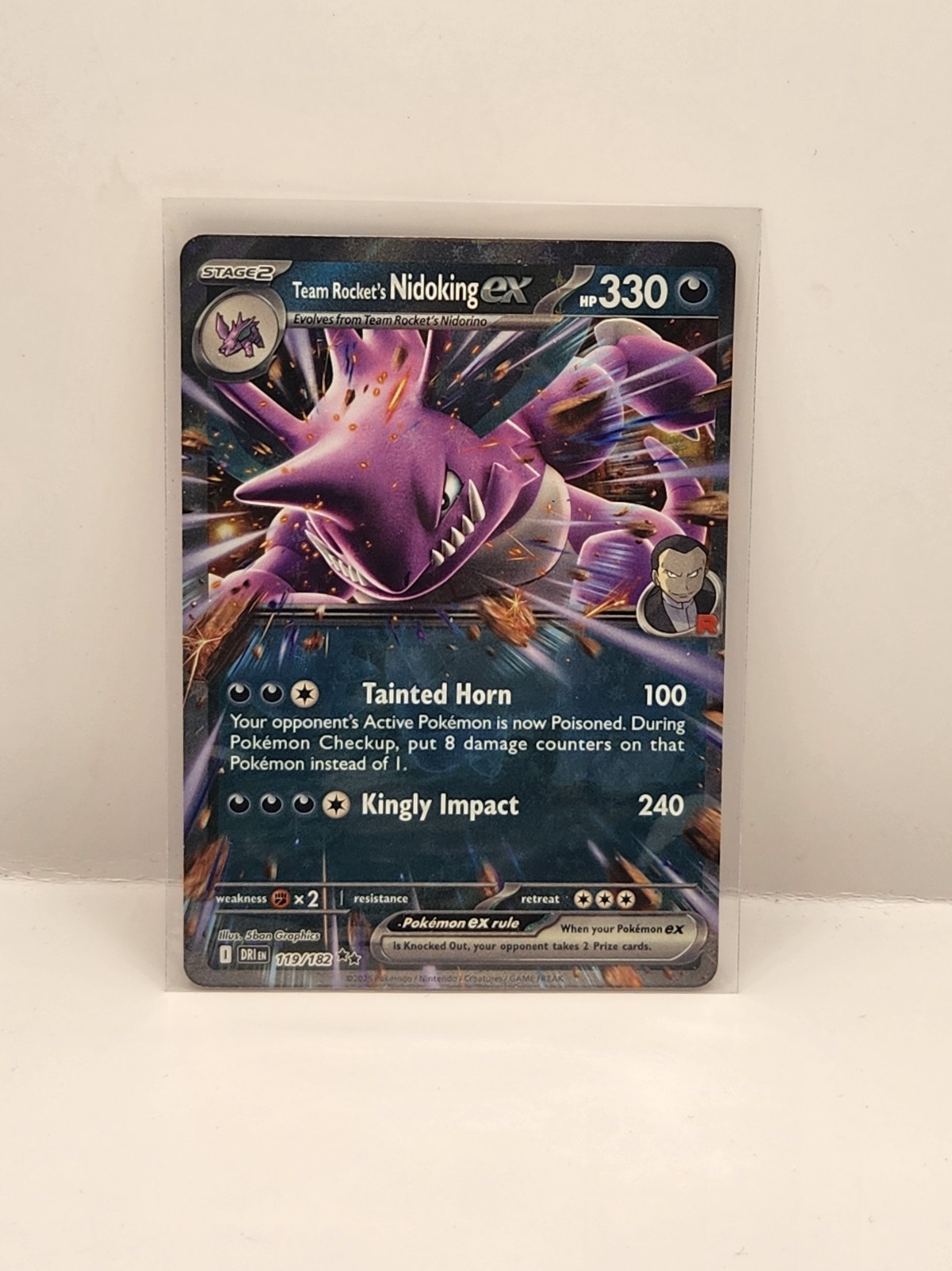 Team Rocket's Nidoking EX 119/182 - Destined Rivals - Pokemon Card - Near Mint
