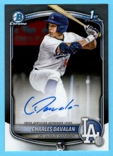 Charles Davalan 2025 Bowman Chrome Draft 1st Year Prospect Autograph Dodgers