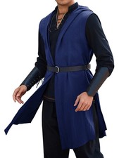 Medieval Sleeveless Hooded Cloak  Viking Tunic Top, Renaissance Costume, Knight