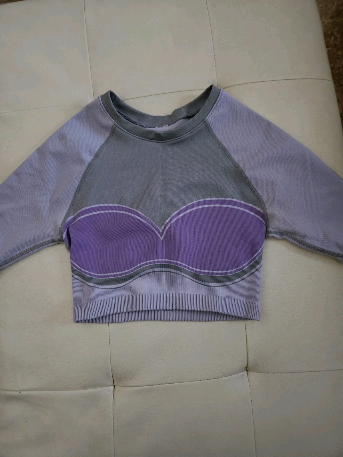Fabletics gray and purple  crop top