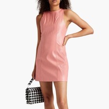 ALICE + OLIVIA Daven Faux Croc-effect Leather Mini Dress Pink - size 0