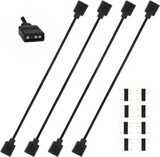 4 Pcs 5V 3-Pin ARGB Extension Cable, ARGB 1-To-1 Female to Female Cable Extensio