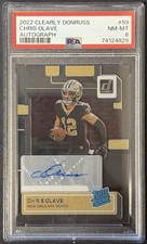 2022 Panini Clearly Donruss Rated Rookie Chris Olave #59 Autograph PSA 8 Saints