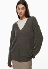 Aritzia Wilfred Free Incredibly Soft V-Neck Sweater Hush Knit Women's Sz XXS