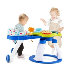 3 in 1 Baby Stationary Activity Center Walk-Around Kids Play Table Set