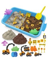 Construction Sensory Bin, Car Sandbox for Toddlers, 19 PCS Play Sandbox with ...