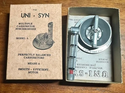 Vintage Uni-Syn Multiple Carburetor Synchronizer Model A w/Box & Manual NOS