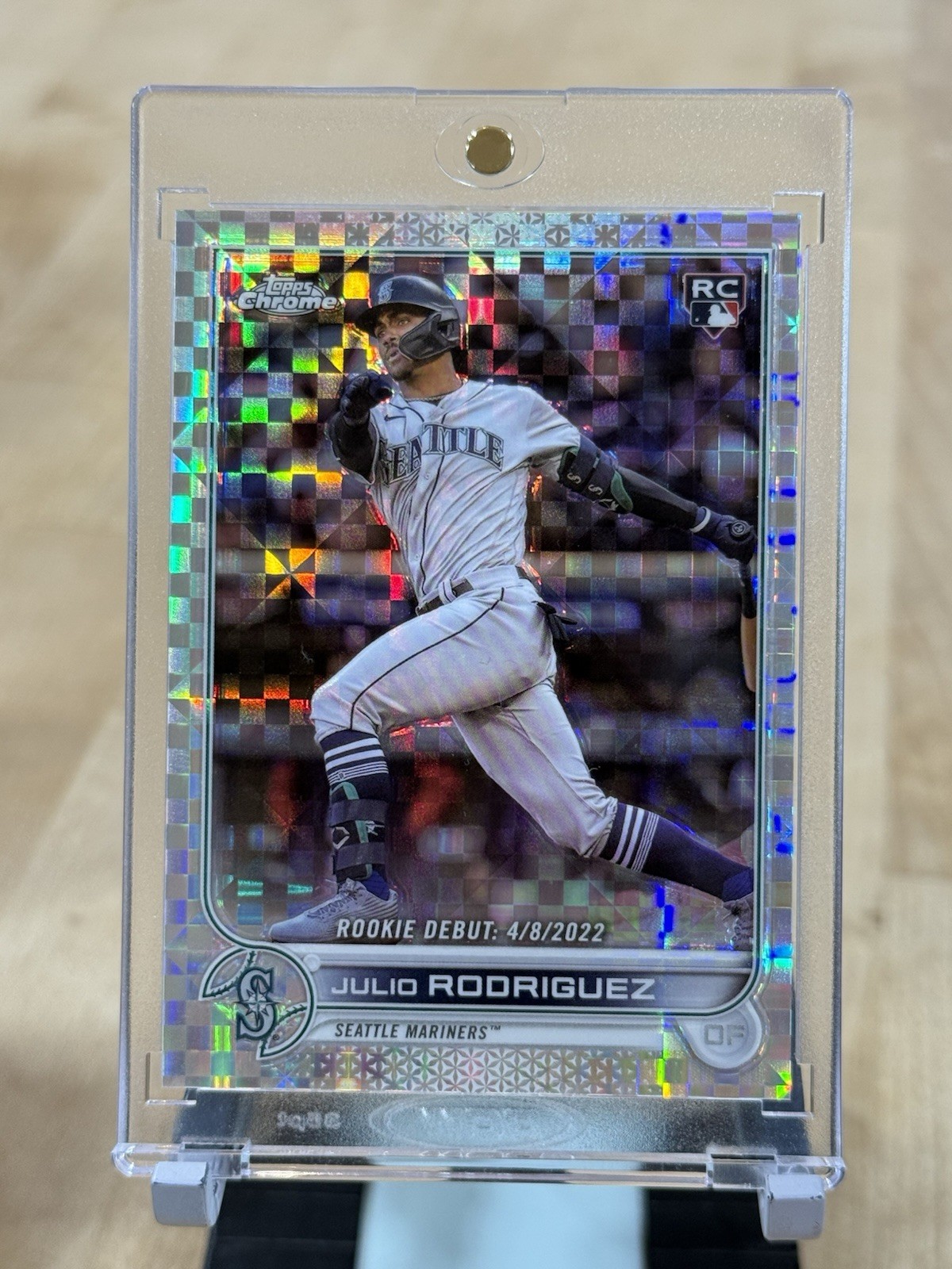 2022 Topps Chrome Update Julio Rodriguez X-Fractor #/99 Rookie RC Debut #USC165
