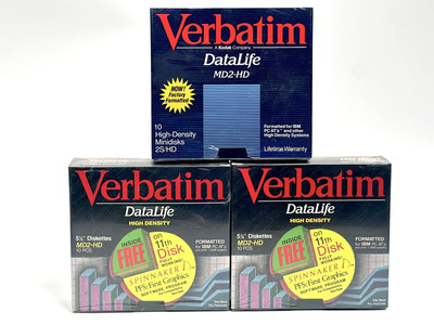 Verbatim DataLife MD2-HD 5.25'' Diskettes Double Sided High Density 3 Packs 10.
