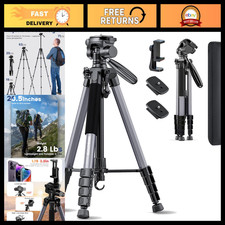 74" Lightweight Camera Phone Tripod for iPhone, DSLR, Video, Photography