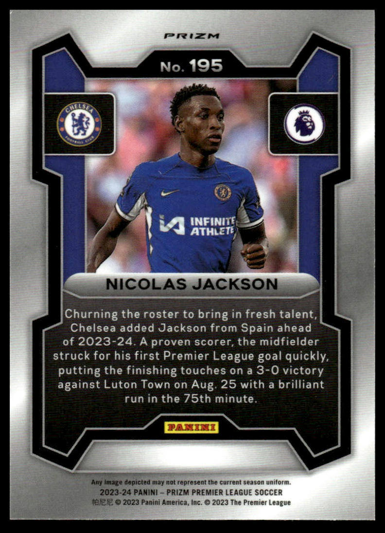 2023-24 Panini Prizm Premier League #195 Nicolas Jackson Red Mosaic