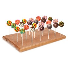 24 Hole Wooden Cake Pop Stand, Cake Pop Holder for Dessert Display