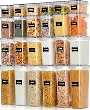 Airtight Food Storage Containers with Lids,  24 Pcs Plastic Kitchen and Pantry O