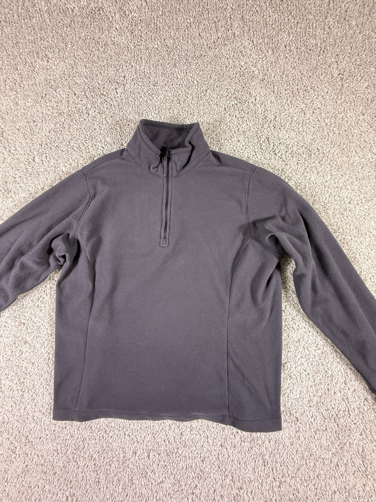 Lands' End Men's Gray 1/4 Zip Pullover Fleece Size Small