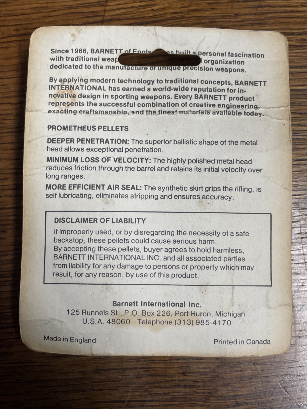 Barnett Prometheus Air Gun Pellets 22 Cal 5.5 mm 100 ct Made in England