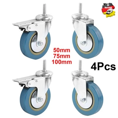 MARKENLOS DHL 4tlg Transportrollen Set Apparaterollen Möbelrollen Schraubenbefestigung M10