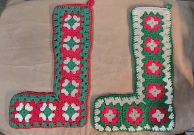 Christmas Stocking Crochet Granny Squares Set Two