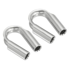 2pcs 3/8"/ 10mm Wire Rope Tube Thimble 304 Stainless Steel Rope Thimbles, Silver