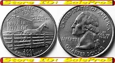 USA 2001 KENTUCKY QUARTER DOLLAR * MY OLD KENTUCKY HOME * US STATE 25 CENT COIN