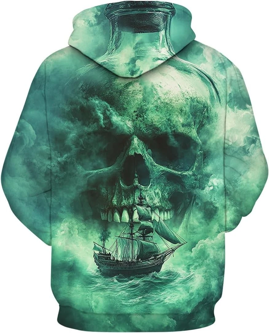 Halloween Hoodie – Scary Pumpkin Face Graphic Sweatshirt for Adults Teens